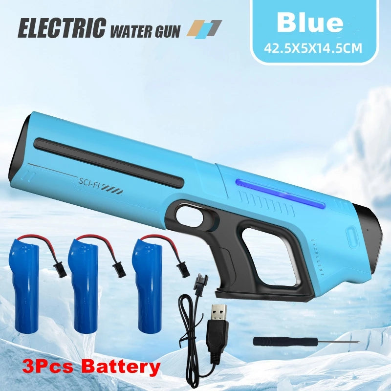 Electric Water Guns for Adults Powerful Squirt Automatic Suction Water Storage Gun Blasters Summer Outdoor Game Toy for Boy Kid