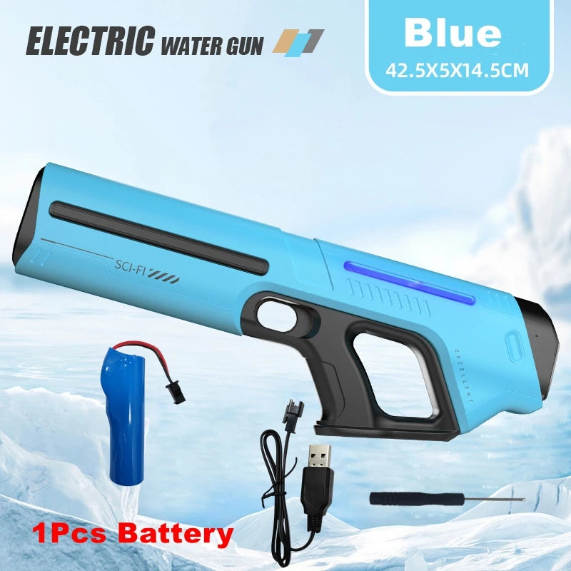 Electric Water Guns for Adults Powerful Squirt Automatic Suction Water Storage Gun Blasters Summer Outdoor Game Toy for Boy Kid